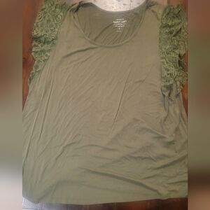 Torrid Super Soft Shirt W/ Lace Sleeves